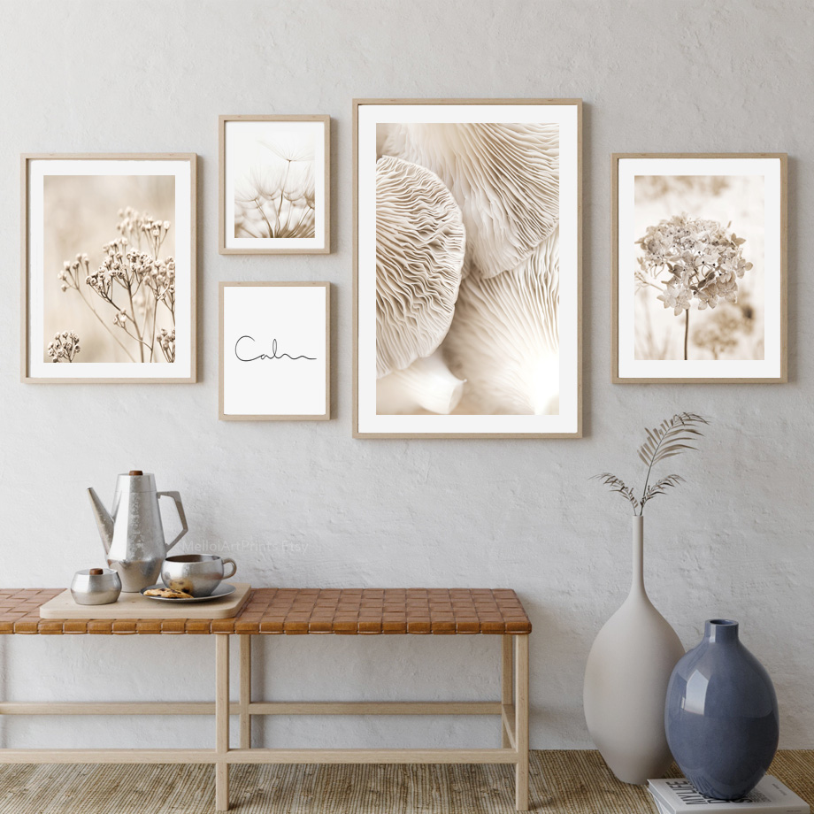 Neutral Beige Boho Wall Art Mu - Palm Leaf Dried review and price